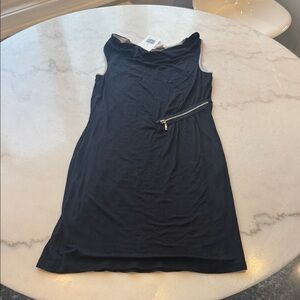 NWT Design History Black Mini Dress with Zipper Accent